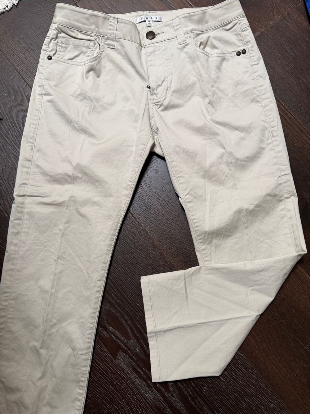 CAbi Beige Stretch Waist Pants